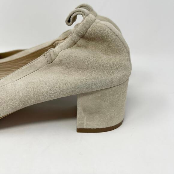 Everlane Natural Suede Leather The Day Heel Womens 11 Elasticized Ballet 2" Heel - Picture 5 of 10